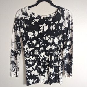 M Tryst by Matthew Y2K Tie-Dye Black & White Top
